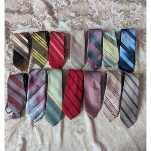 Lot Of 13 Vintage Ties Preppy Repp Stripe Designer Knit Ivy Trad Classic Luxury